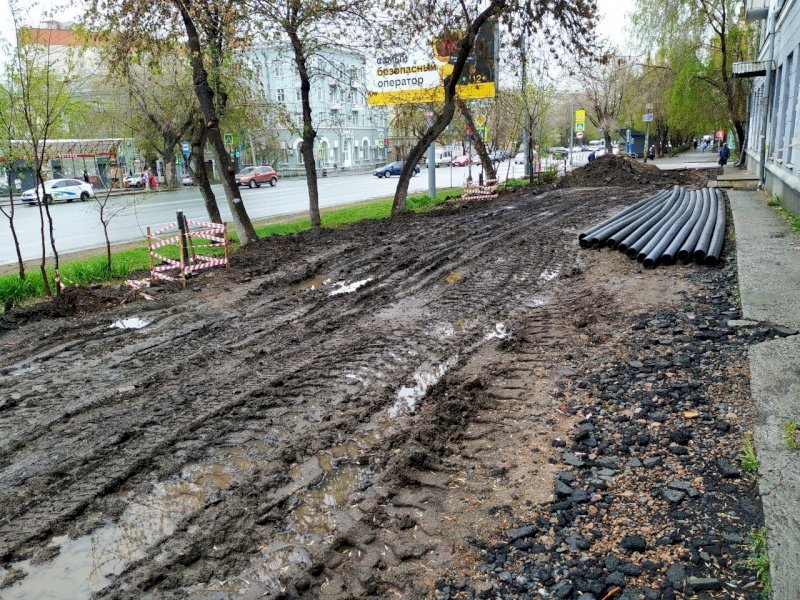 Пешеходную зону улицы Свободы благоустраивают в Челябинске