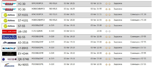 Расписание прибытия самолетов красноярск