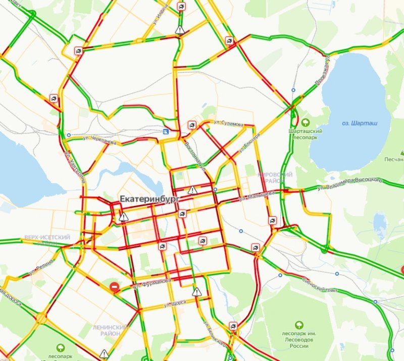 Пробки в екатеринбурге екб на карте