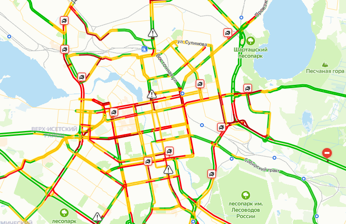 Пробки в екатеринбурге екб на карте